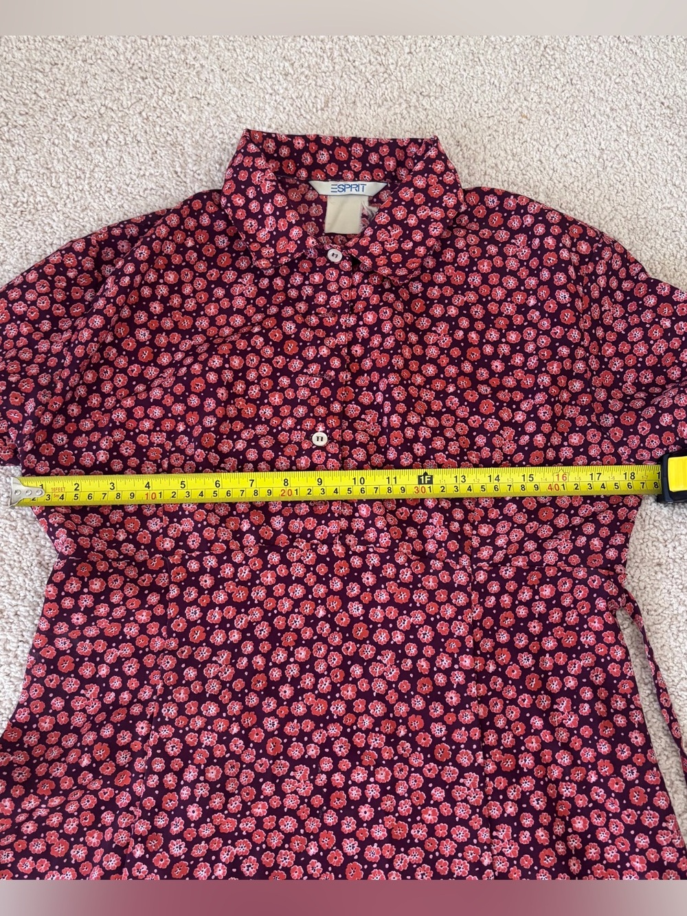 Vintage 90s Esprit Collared Floral Dress - Picture 4 of 6